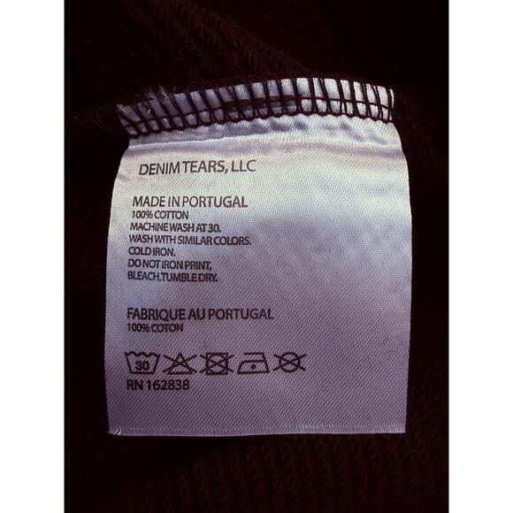 Denim Tears Hoodie Mens Sz Medium Black Cotton Wreath Streetwear 100% AUTHENTIC - Picture 9 of 12